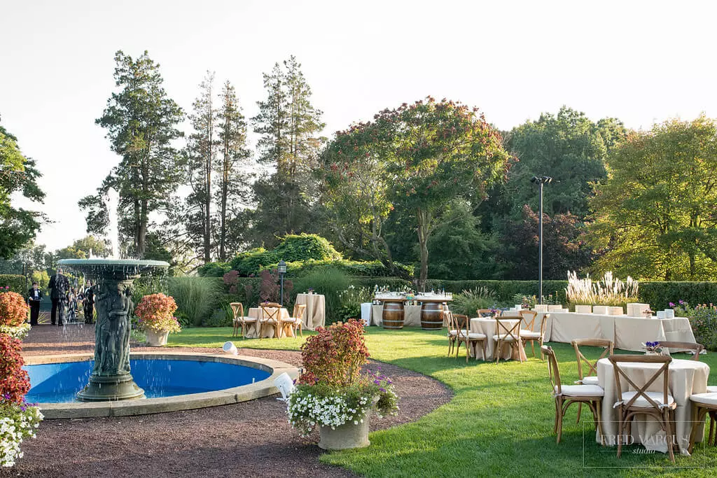 outdoor setting at Purchase, New York wedding