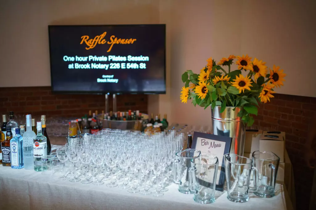 bar table at event