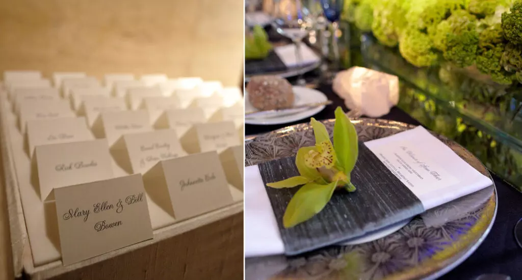 table settings at corporate event