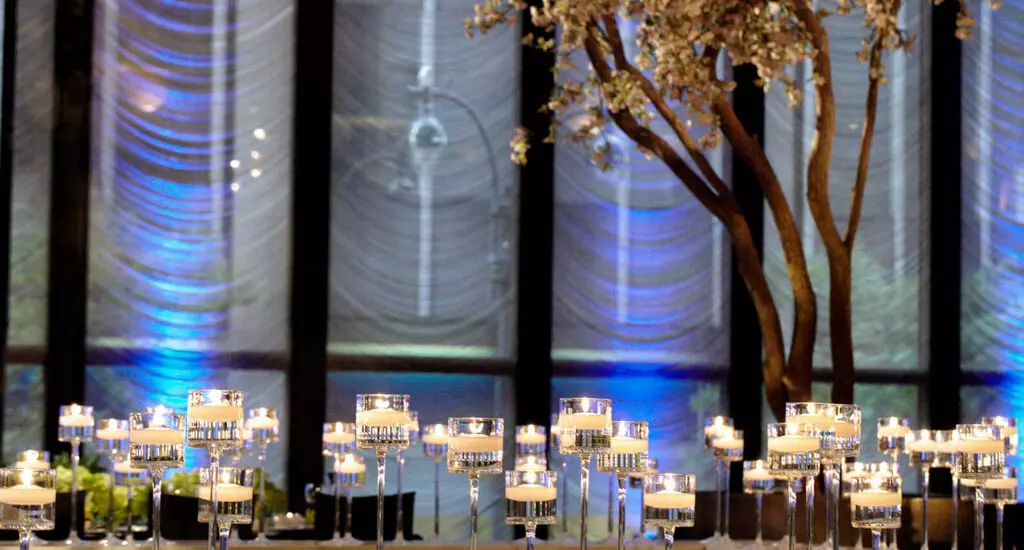 candles and decoration at corporate event